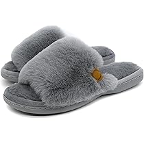 ★2023SS新作★NERDY★Fluffy Flip Flop Amazon.com | Onmygogo Rabbit hair Indoor Slippers for Women